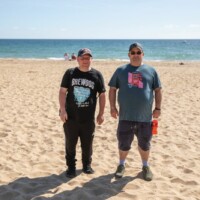 Jack and Kev, two participants, at the beach.